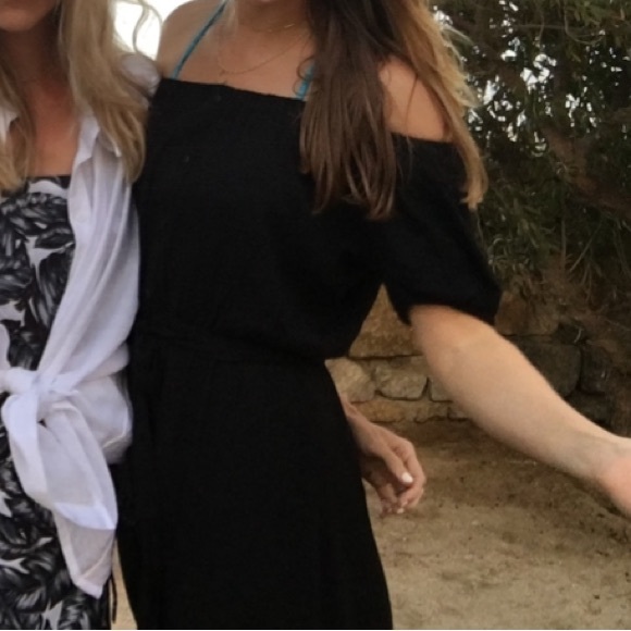 ASOS Off the Shoulder Black Maxi Dress Sz 4 - Picture 10 of 12